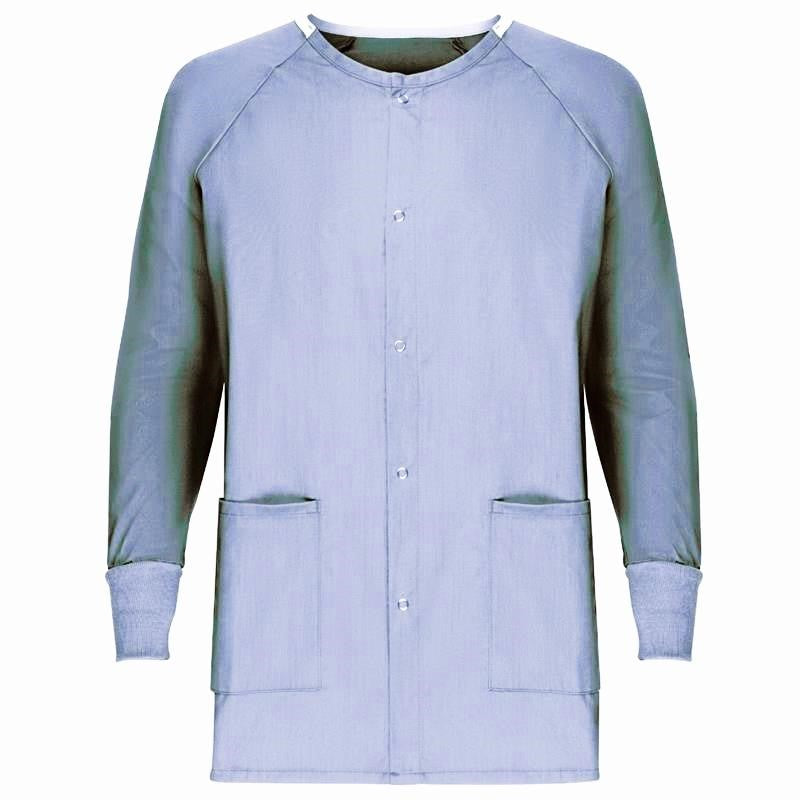Unisex Warm Up Jacket, Metal Snap Closure, Long Set In Sleeve, Rib Cuffs, 2 Pockets