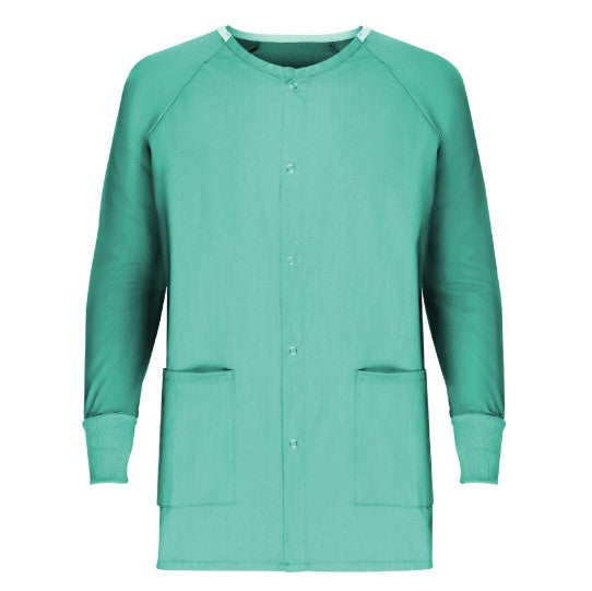Unisex Warm Up Jacket, Metal Snap Closure, Long Set In Sleeve, Rib Cuffs, 2 Pockets