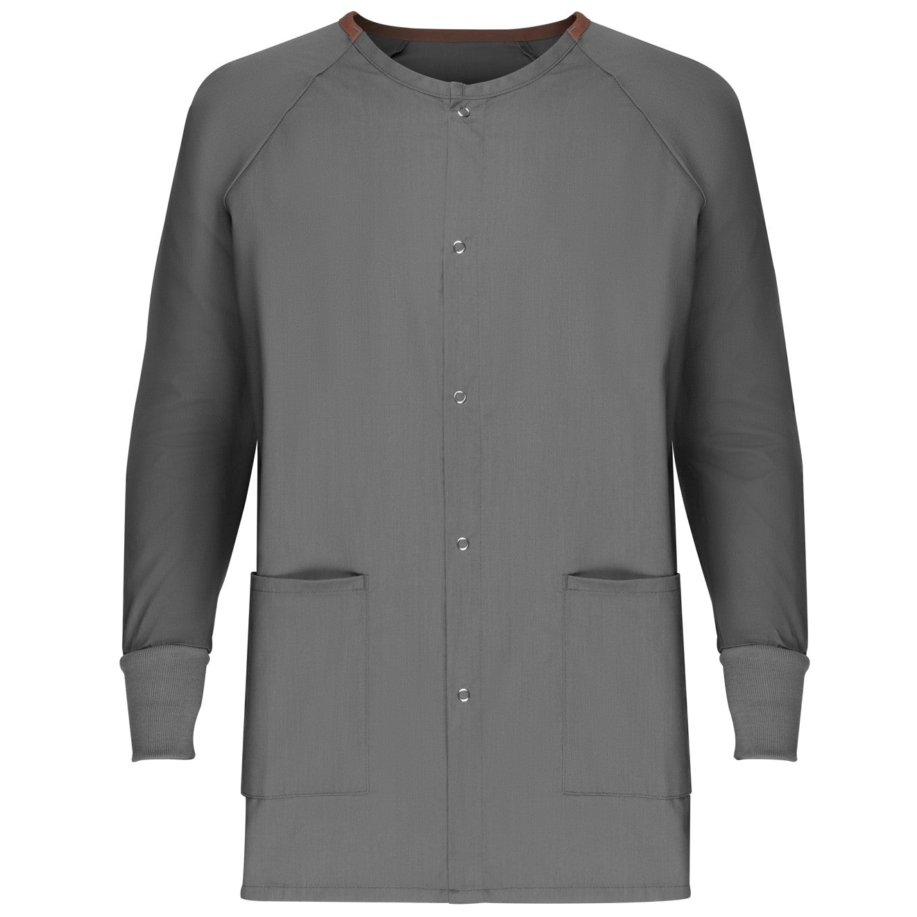 Unisex Warm Up Jacket, Metal Snap Closure, Long Set In Sleeve, Rib Cuffs, 2 Pockets