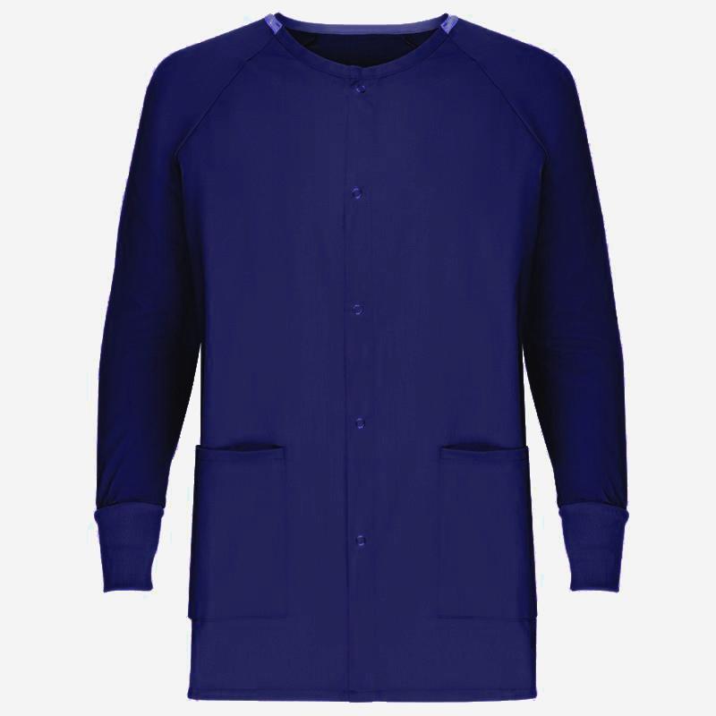 Unisex Warm Up Jacket, Metal Snap Closure, Long Set In Sleeve, Rib Cuffs, 2 Pockets