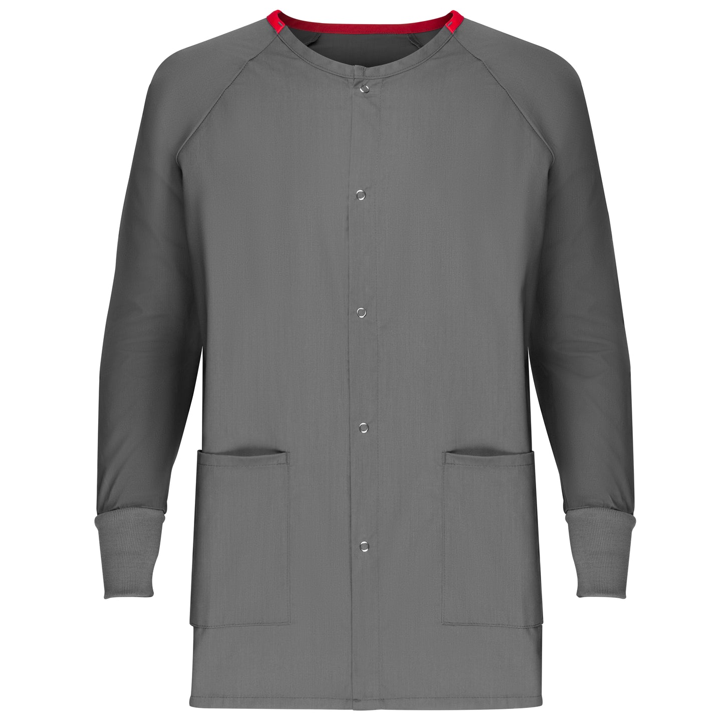 Unisex Warm Up Jacket, Metal Snap Closure, Long Set In Sleeve, Rib Cuffs, 2 Pockets