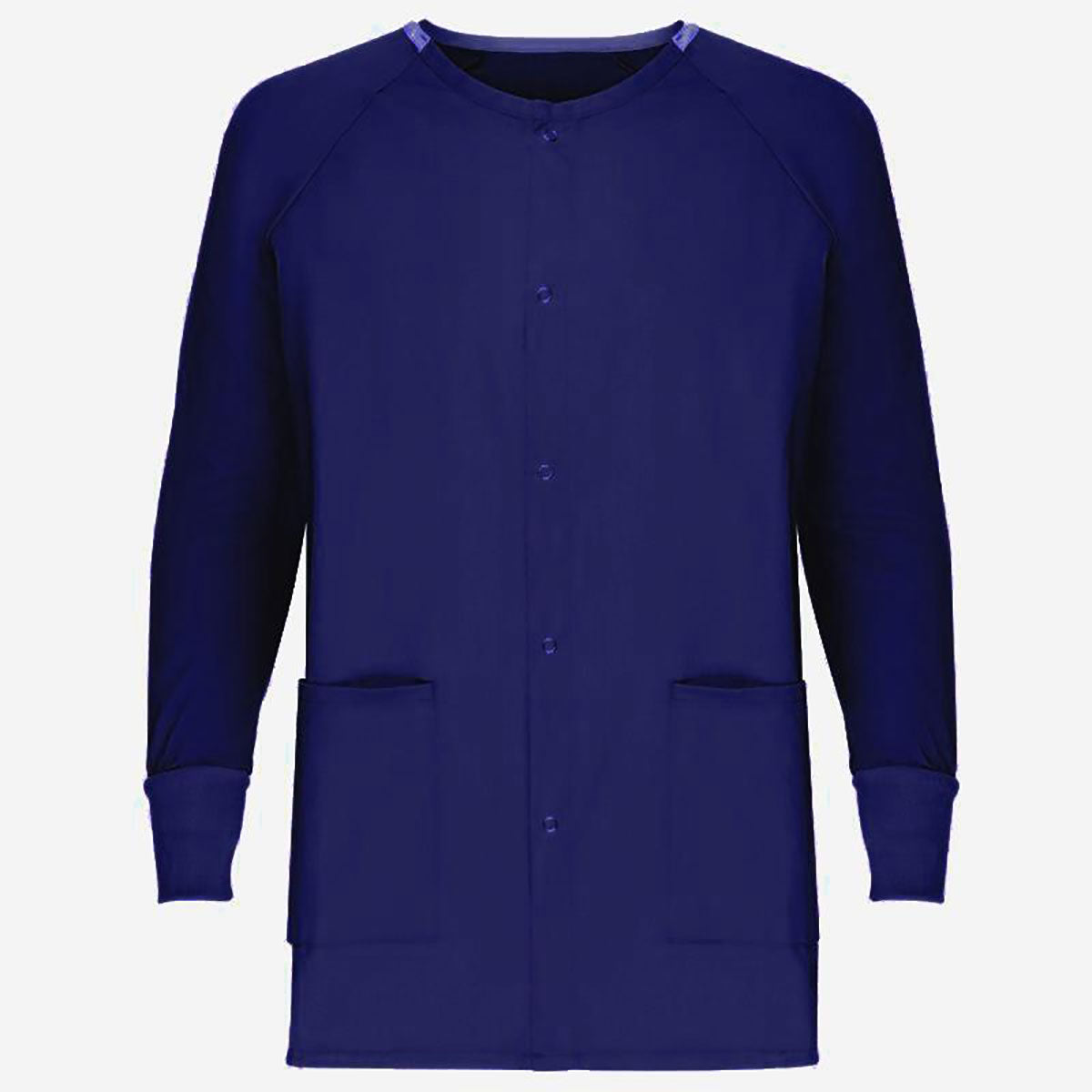 Unisex Warm Up Jacket, Metal Snap Closure, Long Set In Sleeve, Rib Cuffs, 2 Pockets