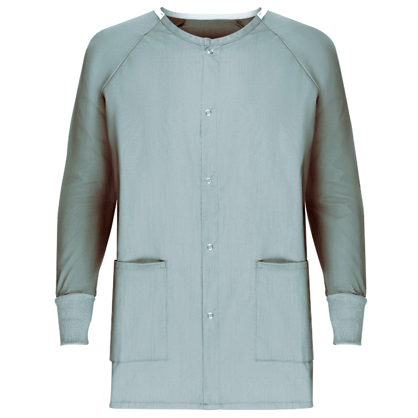 Unisex Warm Up Jacket, Metal Snap Closure, Long Set In Sleeve, Rib Cuffs, 2 Pockets