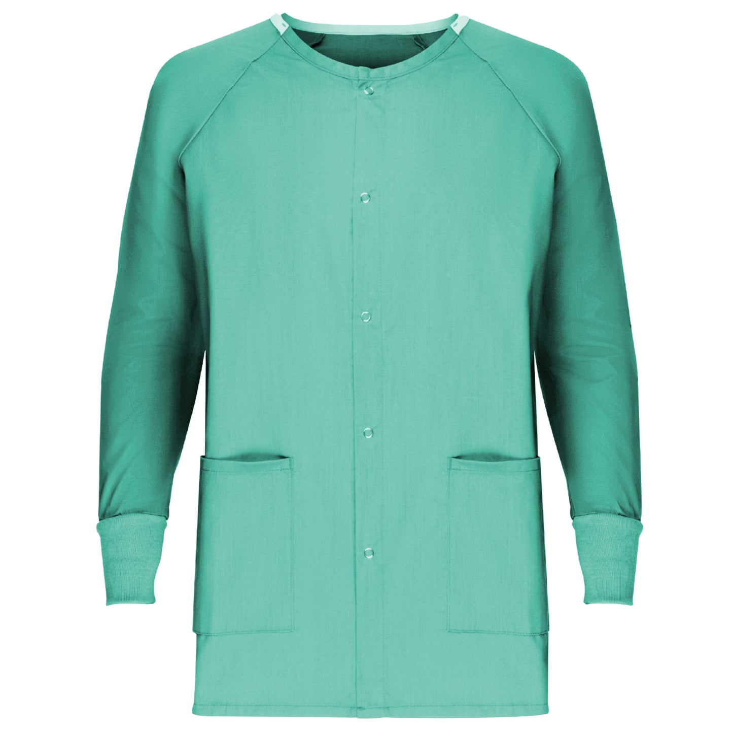 Unisex Warm Up Jacket, Metal Snap Closure, Long Set In Sleeve, Rib Cuffs, 2 Pockets