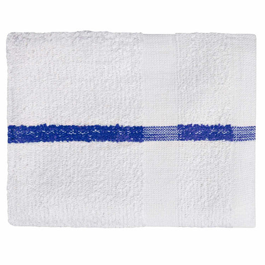 American Dawn | 16X27 Inch White With Blue Center Stripe And No Cam Healthcare Towel | Terry Towel
