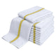 90% Cotton | 10% Polyester / White with Gold Center Stripe / 16x19 inch