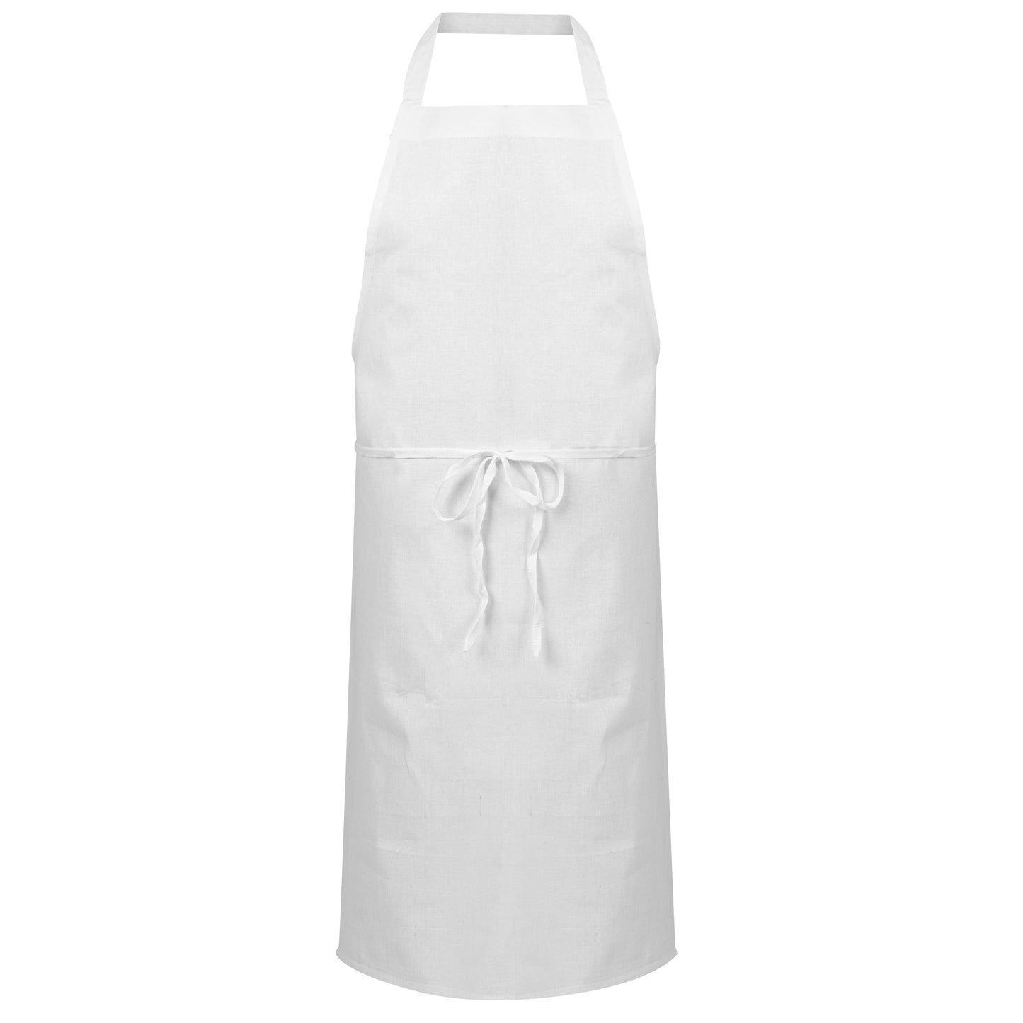 Bib Apron, 36x42 inch, No Pockets, Matching Tube Tie, White