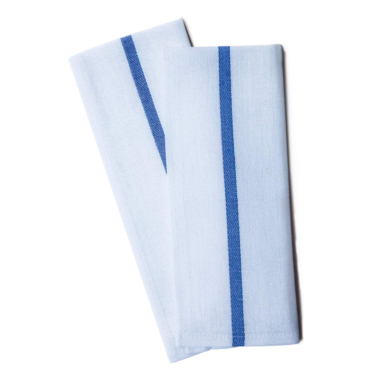 Barber Towel, 15x26 inch, White with Blue Center Stripe