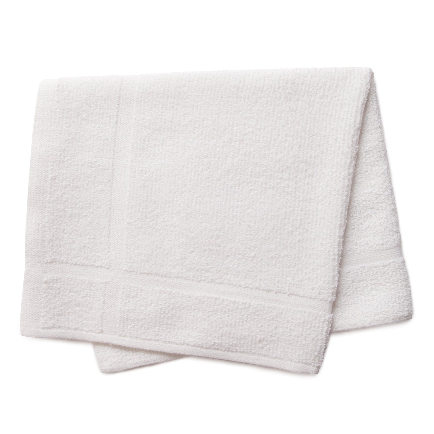 Bath Mat, 18x24 inch, 10 Singles, Single Cam Border, 100% Cotton, White