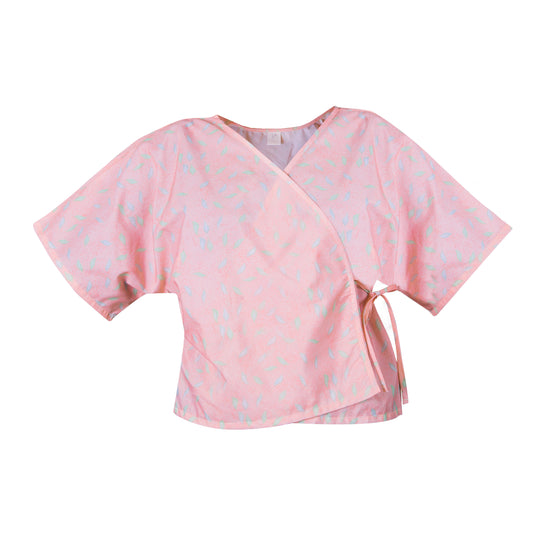 Mammography Cape, 23 x 66 inch, Leaf Print Pink