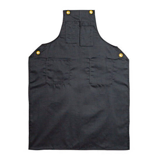 Bib Machinist Apron, 4 Pockets, 4 Grommets, Navy Blue