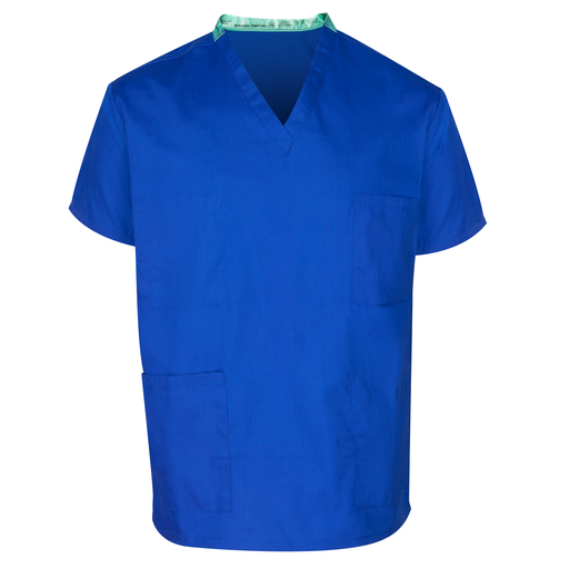 Unisex Reversible Scrub Top, Royal Blue,