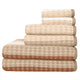 100% Cotton / Macchiato / Bath Towels: (2) 30x54 inchHand Towels: (2) 16x28 inchWashcloth: (2) 12x12 inch