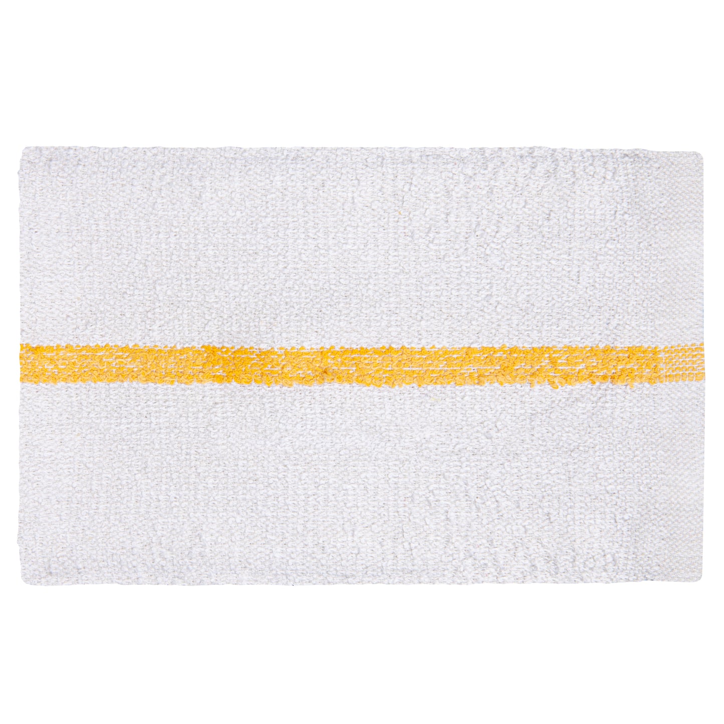 Bar Mop Towel, 16x19 inch, White with Gold Center Stripe