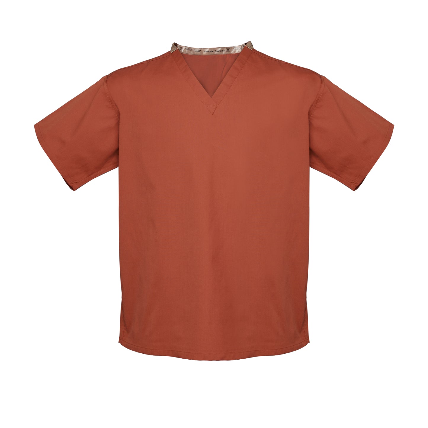 T150 Unisex Reversible Scrub Top, No Pockets, Poplin Weave, Russet