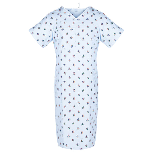 IV Gown, 51x104 ich, 2 Tie Overlap, Big Sur Print, Beige, 10X-Large