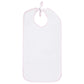 Terry Adult Clothing Protector, 18x36 inch, Self Tie Closure, 100% Cotton, White with White Binding and Red Thread