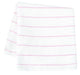 100% Cotton / White with Pink Stripes / 16x28 inch