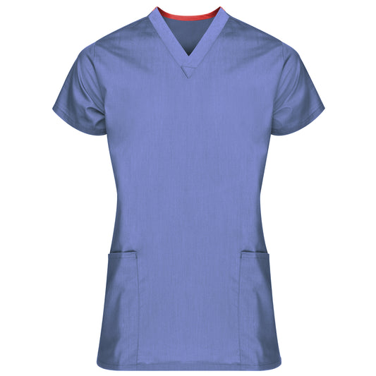 Tunic Shirt, V-Neck, Short Sleeves, 2 lower pockets, Scissor holder in right pocket, includes side vent