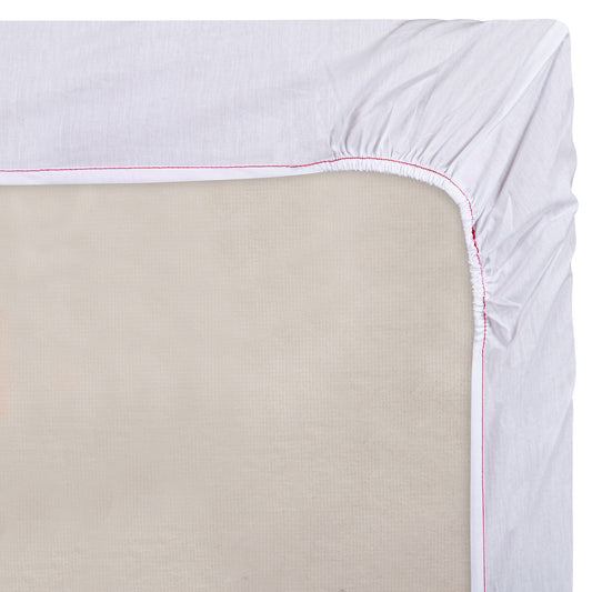 T180 Percale Fitted Sheet, 55/45 Blended Material, White