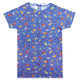 100% Polyester / Under the Sea Print Royal Blue / Large