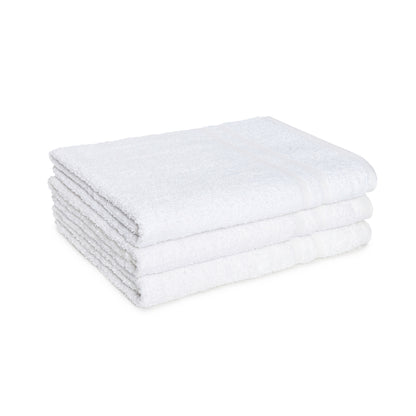 Terry Towel, 22x44 inch, 16 Singles, Double Cam Border, 85% Cotton/15 Polyester, White