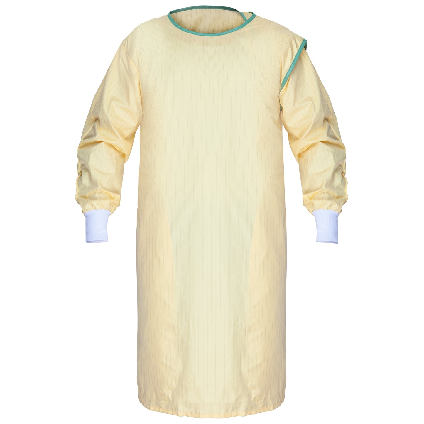 Isolation Gown,One Size Fits All, 45 inch Back Length, Yellow