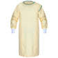 Isolation Gown,One Size Fits All, 45 inch Back Length, Yellow