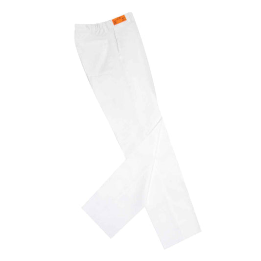 Chef Pant, 4 Pockets, Eyelet Closure, Unhemmed, 100% Spun Polyester, White