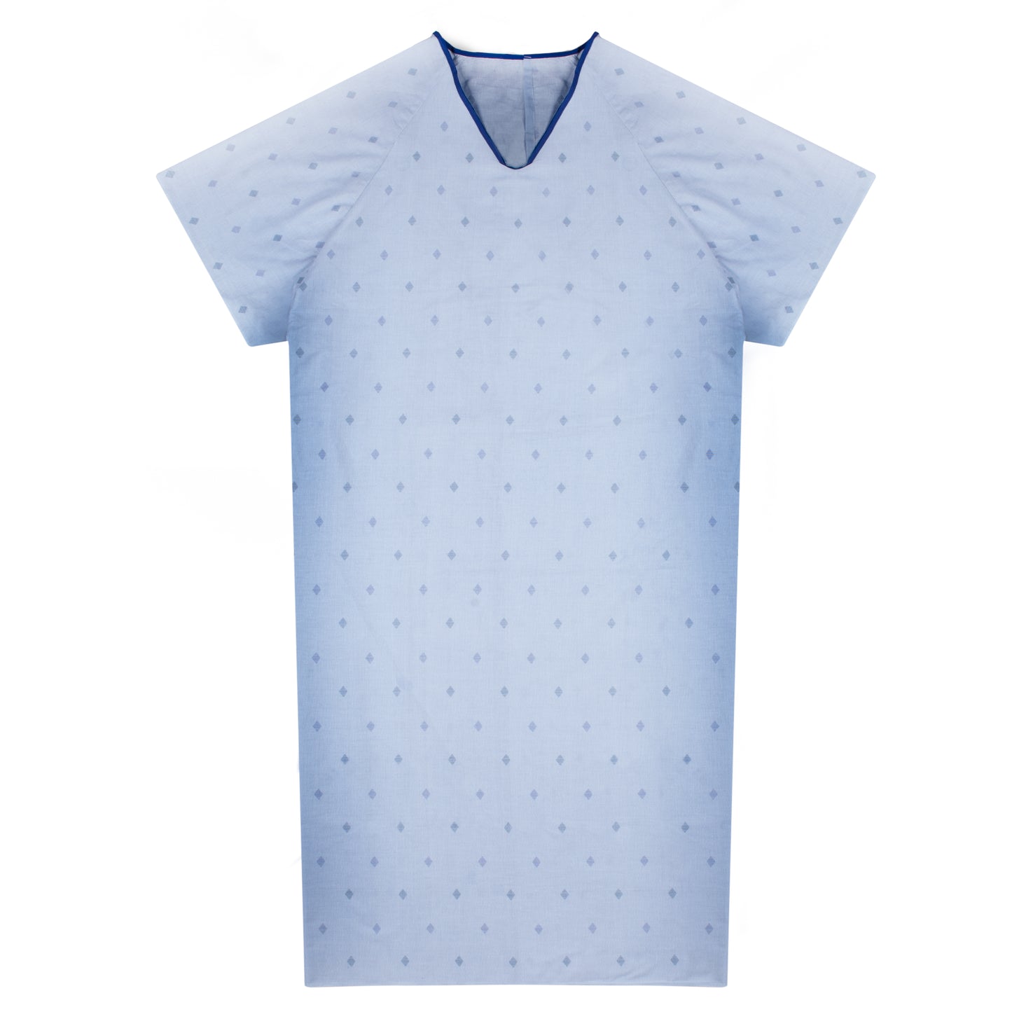 Patient Gown 53 x 77 Angle Back, 3 Tie Overlap, (3X-Large) Founders Print, Blue