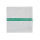 100% Cotton / Bleached White with Green Center Stripe / 26x36 inch