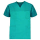 65% Polyester/35% Cotton / Jade Green with Orange Collar / Small