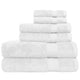 100% Cotton / White / Bath Towels: (2) 30x54 inchHand Towels: (2) 16x28 inchWashcloth: (2) 12x12 inch