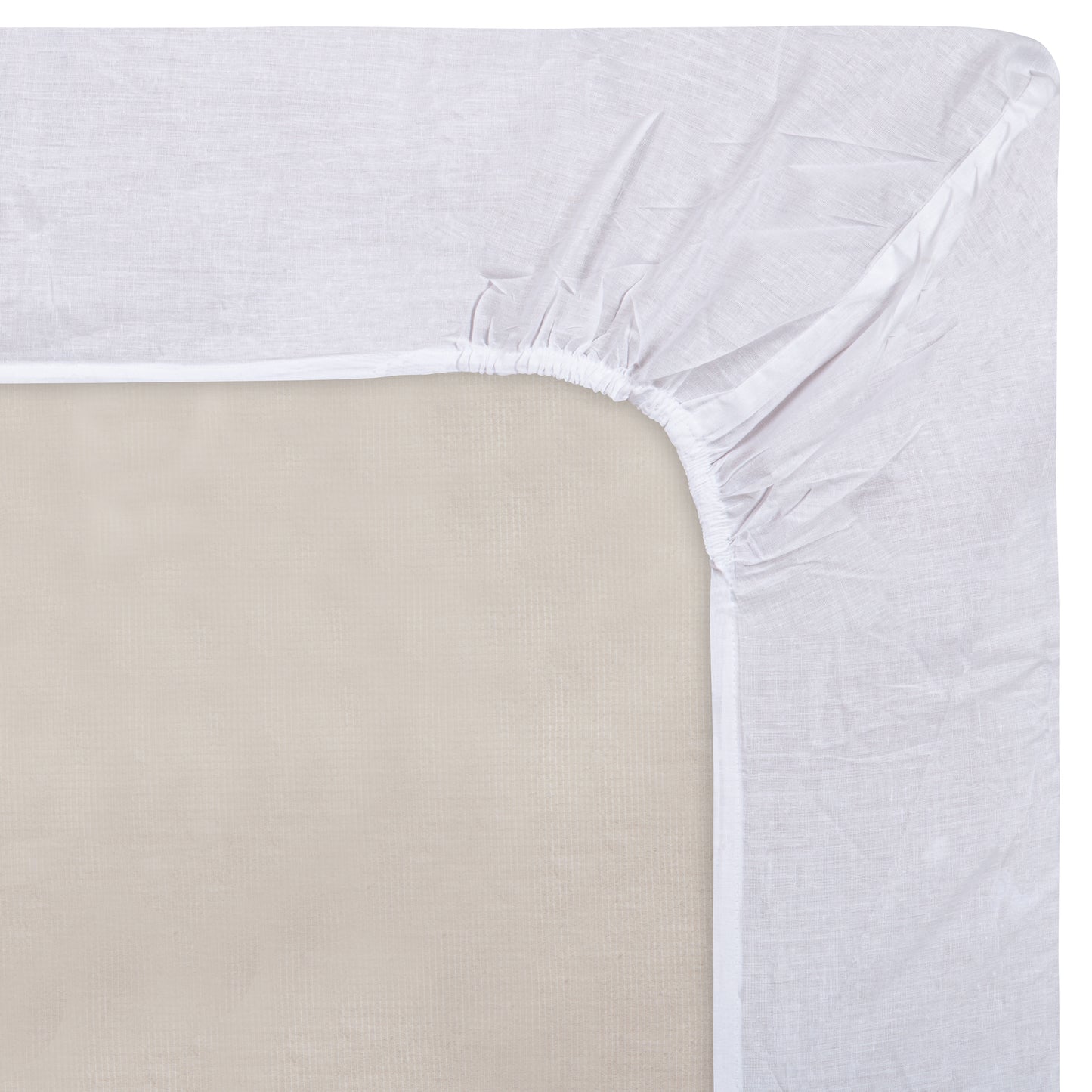 T130 Muslin Fitted Hospital Sheet,  55/45 Blended Material, White