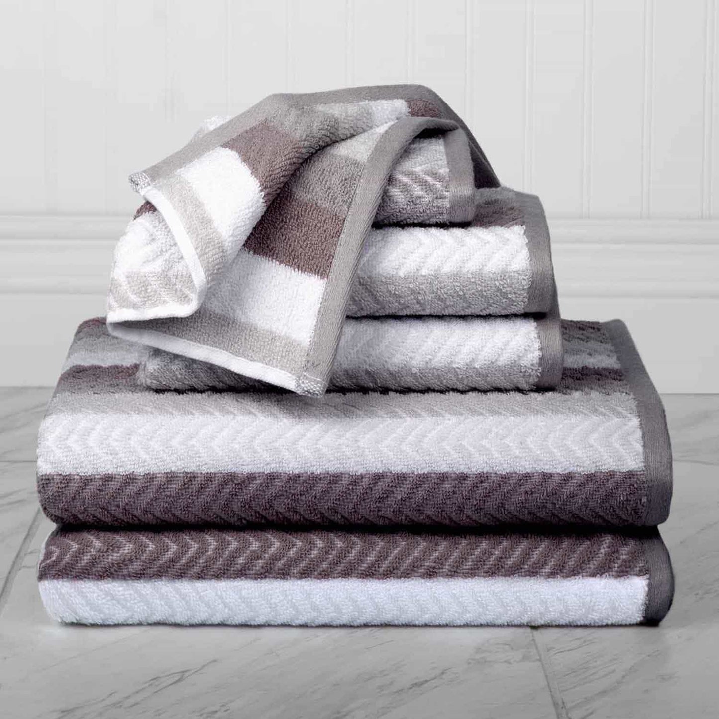 Bryce Stripe Towel Set, 6 Piece, Stripe Pattern