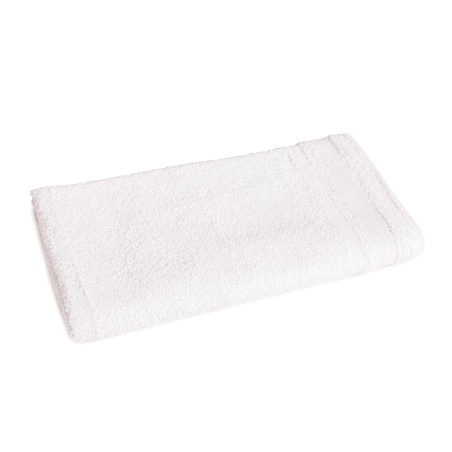 Bath Towel, 22x44 inch, Double Cam, 10 Single Pile, Hemmed, White