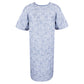 IV Gown 48 x 66 Angle Back, 2 Tie Overlap, Banner Print, Blue