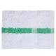 100% Cotton / White with Green Center Stripe / 20x40 inch