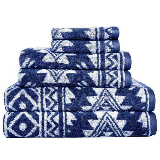 Diamond Zen Towel Set, 6 Piece, Geographical Pattern