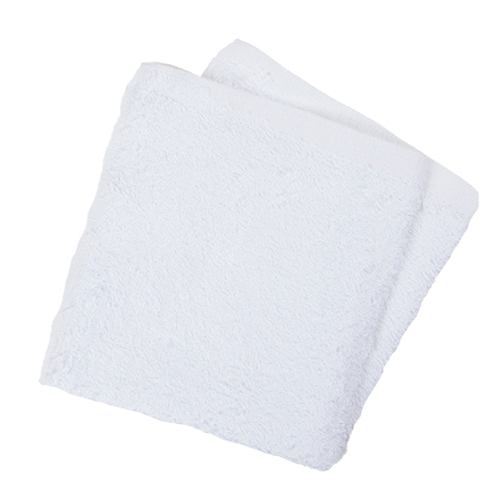 Premium Wash Cloth, 12x12 inch, 16 Singles, No Cam Border, 100% Cotton, White