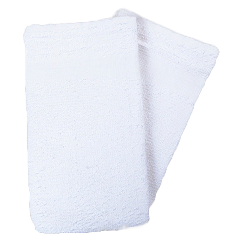 Hand Towel, 16x27 inch, 16 Singles, Single Cam Border, 100% Ringspun Cotton, White