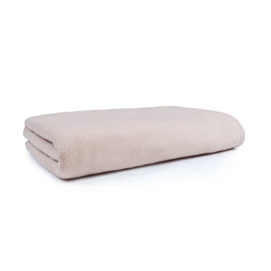 Microfiber Fleece Blanket 68 x 85 Poly, Beige