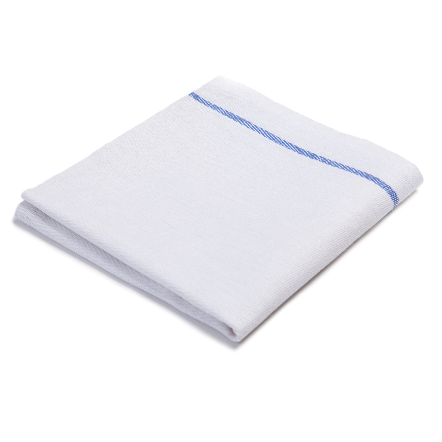 Herringbone Kitchen Towel, 15x26 inch, White with Blue Border