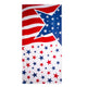 100% Cotton / Red, White, and Blue with Flag Print / 30x60 inch