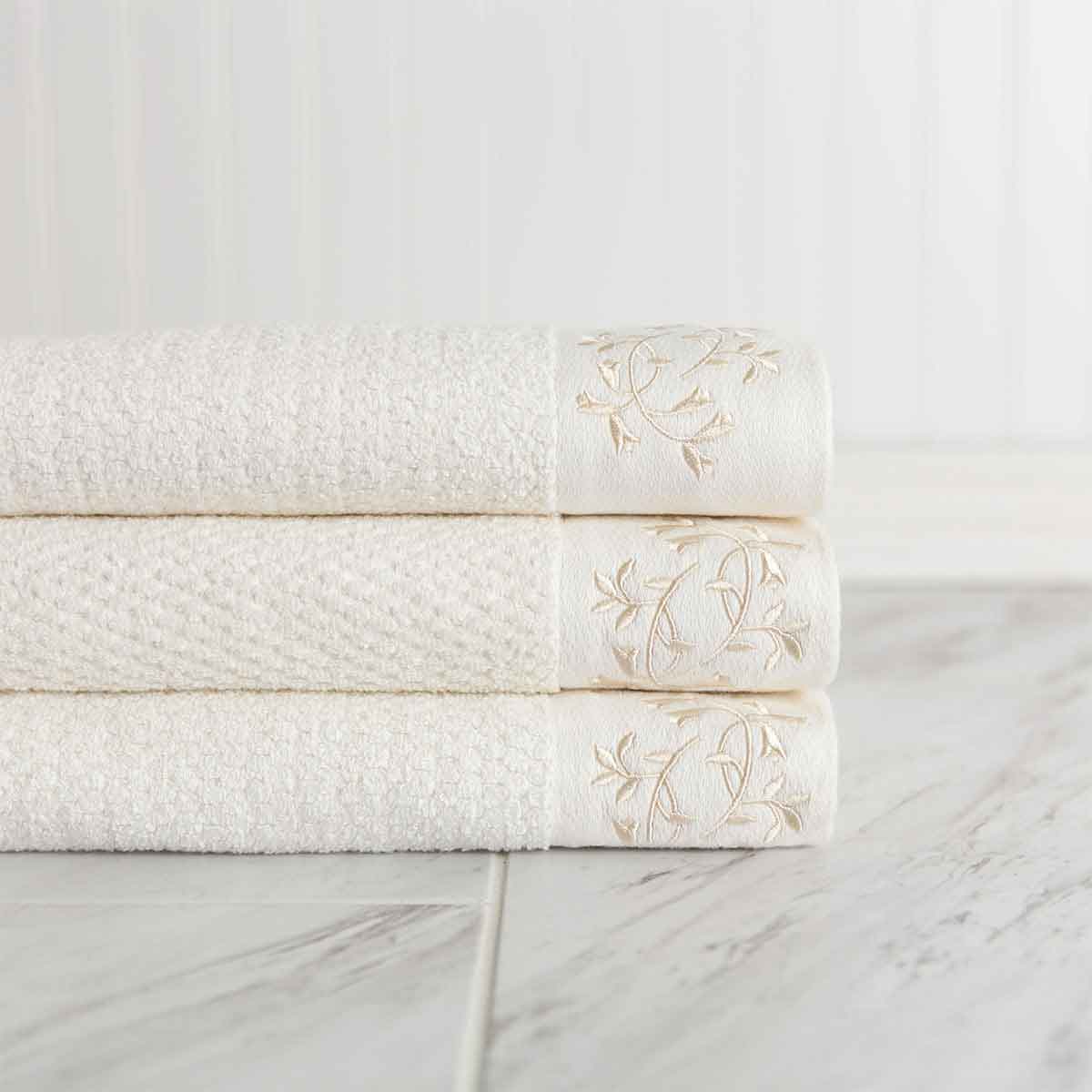 Florentine Bath Towels, 27x52 inch, Pastel Yellow, 3 pcs/pk