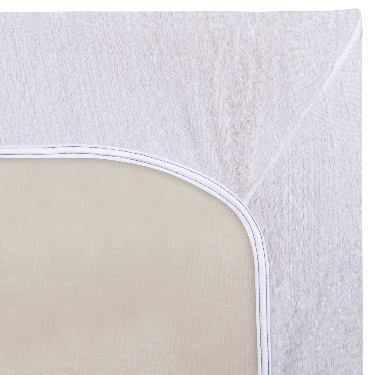American Dawn | 30X60X4 Inch White With White Hem Knitted Crib Sheet