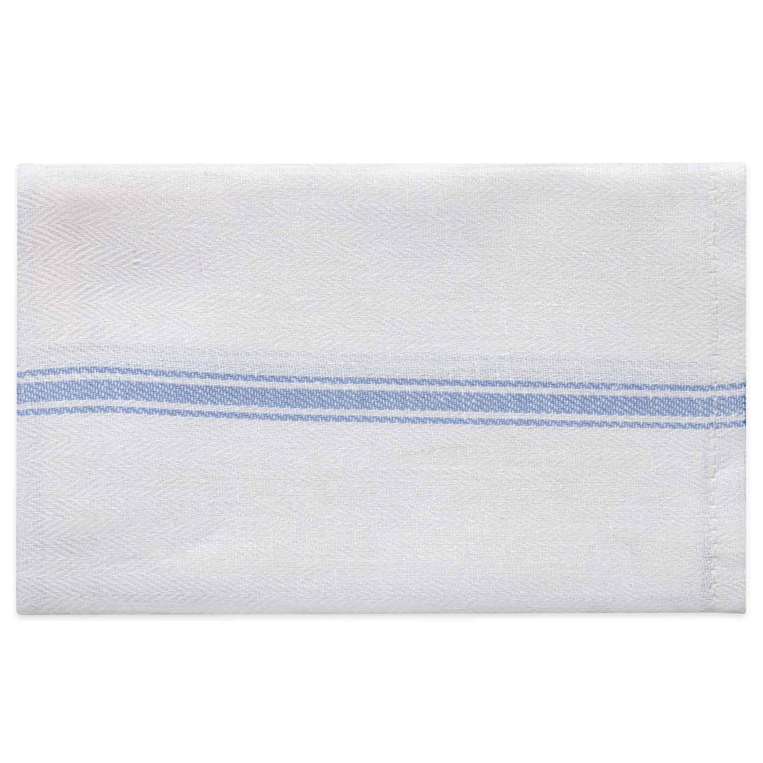 American Dawn | 15X26 Inch White With Blue Center Stripe Kitchen Towel
