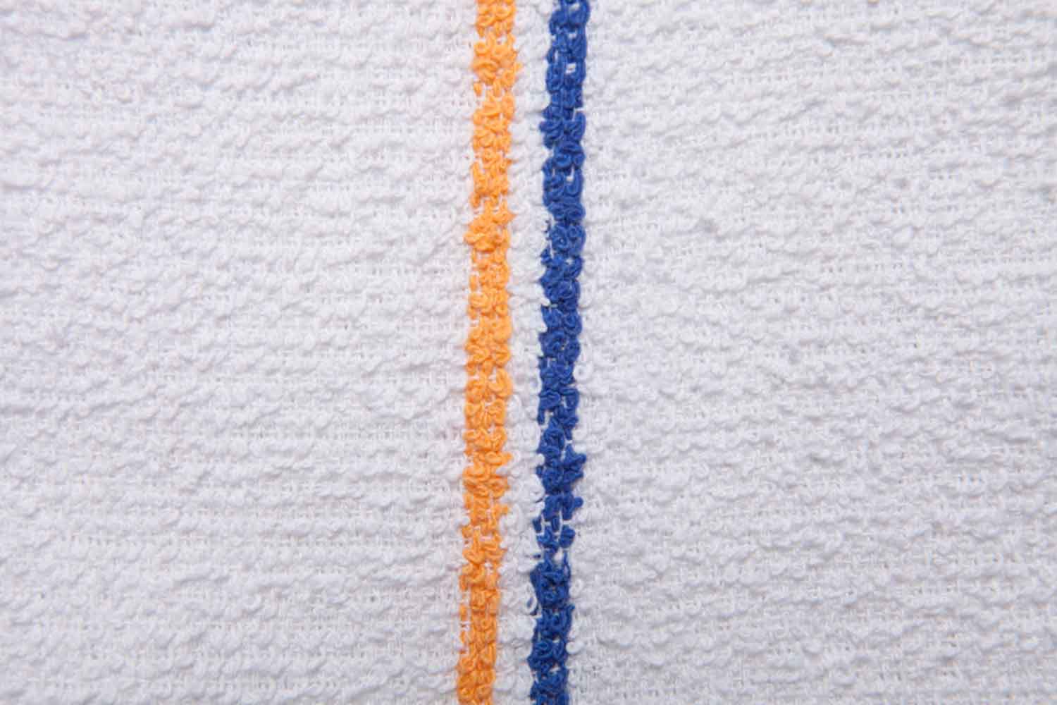 American Dawn | 16X19 Inch White With Blue And Gold Center Stripe Bar Mop Towel
