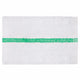100% Cotton / White with Green Center Stripe / 15x18 inch