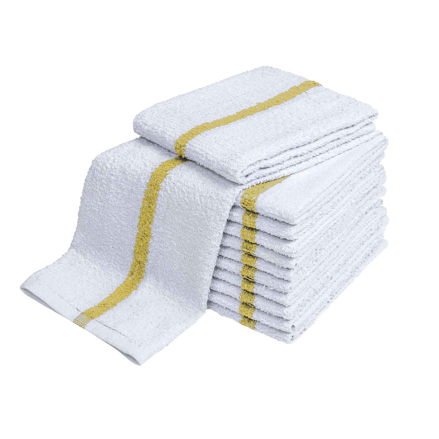 American Dawn | 16X19 Inch White With Gold Center Stripe Bar Mop Towel